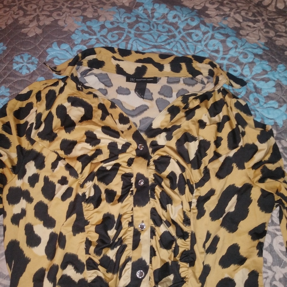 Cheetah print dress shirt